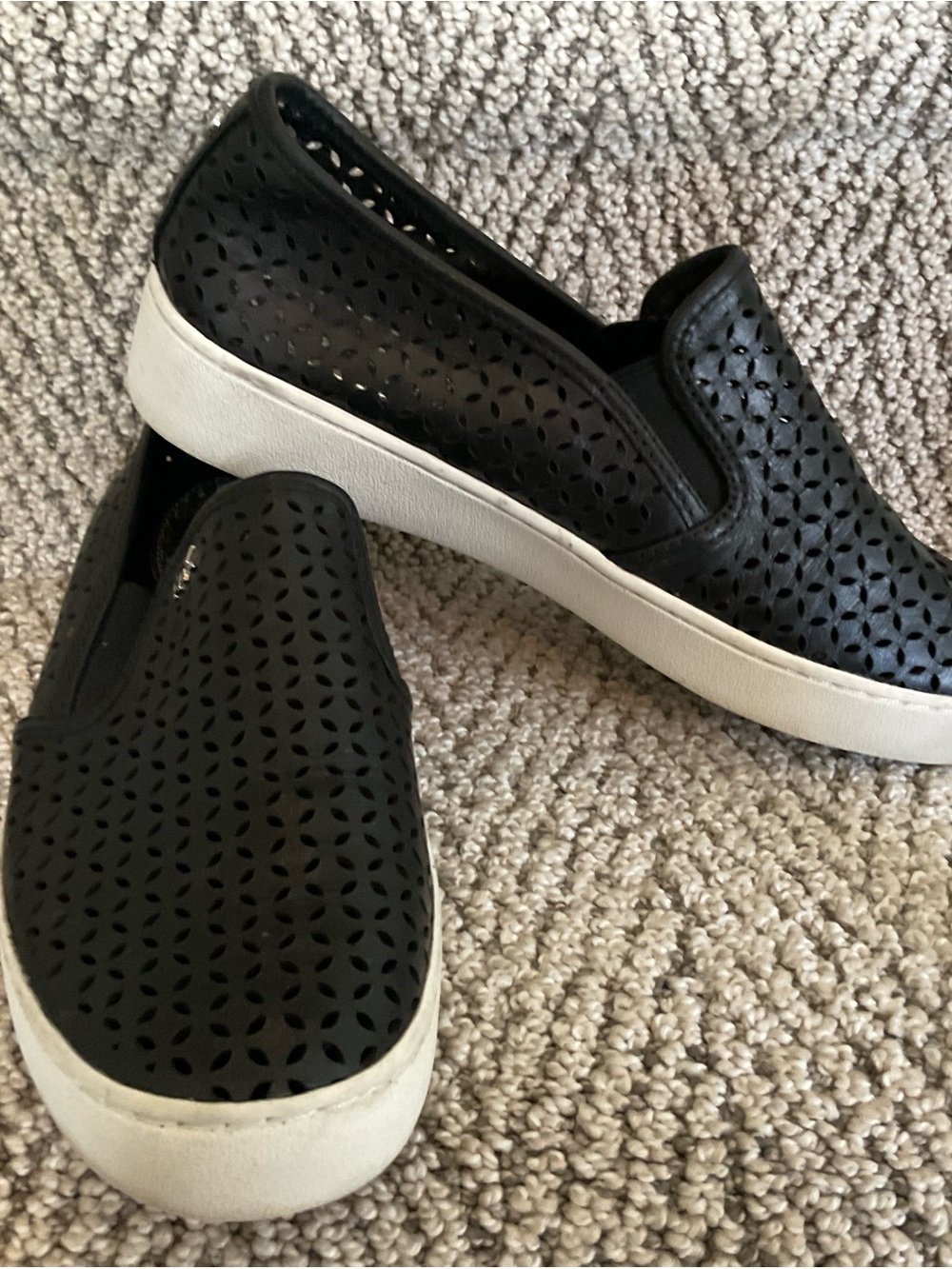 MK Michael Kors Black  Laser-Cut Slip-On Sneakers